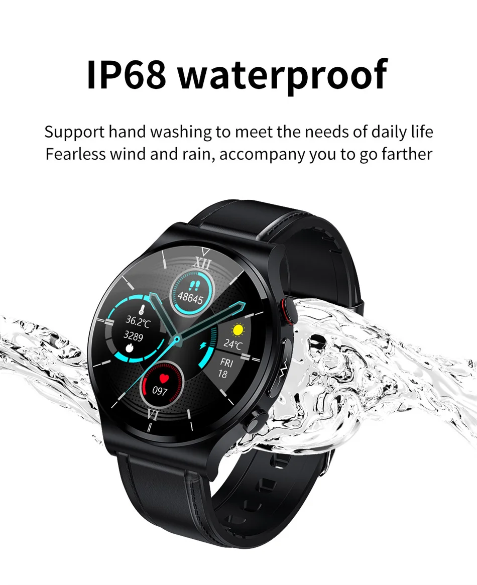 2022 New ECG+PPG Smart Watch Men Blood Pressure Heart Rate Watches IP68 Waterproof Fitness Tracker 1.32" 360*360 HD Smartwatch