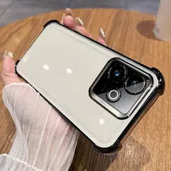 Luxury Magnetic Electroplating Soft Silicone Bracket Back Cover - Shockproof Bumper Case - Realme GT 7 (Black)