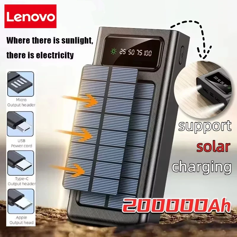 500000mAh Solar Power Bank Ultra Capacità USB 4 in1 Ricarica super veloce USB Vestito per iPhone Samsung Xiaomi Huawei Alimentazione esterna