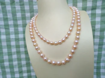 2 Rows Natural AAA+ South Sea PINK Pearl Necklace Original Real shot photos