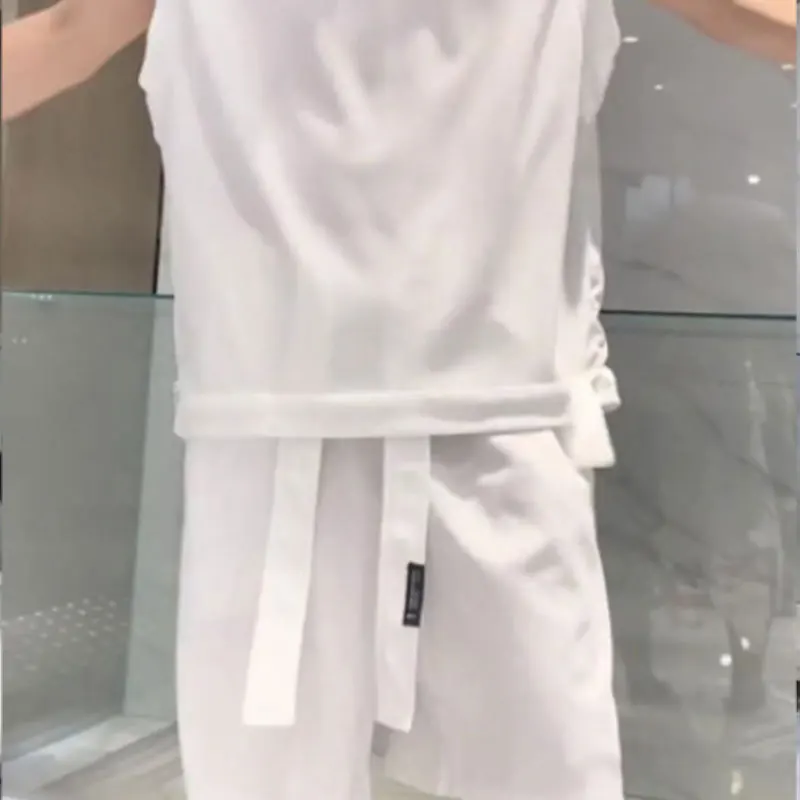 2024 Elegant Fashion Harajuku Slim Fit Ropa Hombre Loose Casual All Match Sports Shorts Set Solid Sleeveless Vest Two Piece Set