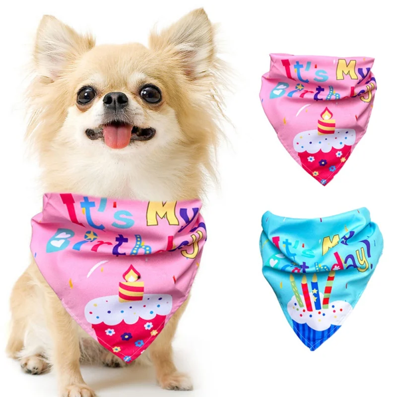 Pets Dog Happy Birthday Decoration Dog Costume Hats Bowknot Bandana Neckerchief Bibs Banners Party Cat Dog Pets Accessories 4