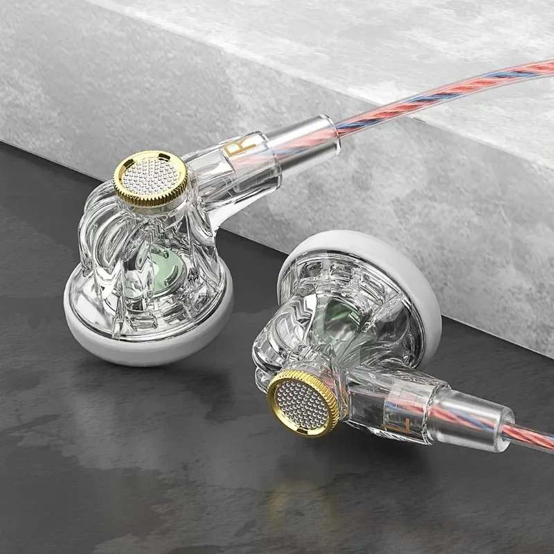 QKZ MDR 플랫 헤드 헤드폰, AUX 유선 다이내믹 드라이버, HiFi 헤드폰, 휴대폰 및 MP3 플레이어용 대형 무빙 코일, 3.5mm