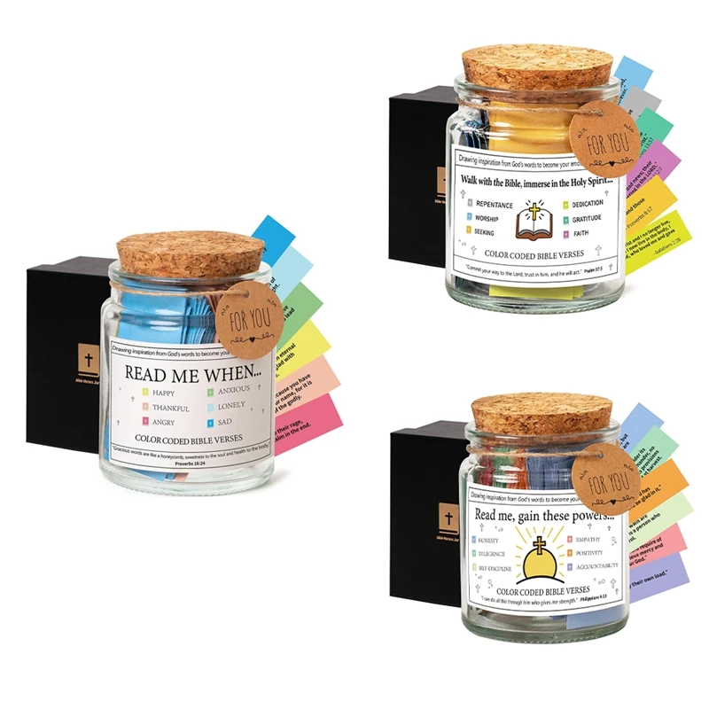 

Bible Verses In A Jar,Read Me When Bible Verses Jar For Emotions And Feelings,Glass Scripture Prayer Jar With Coloring