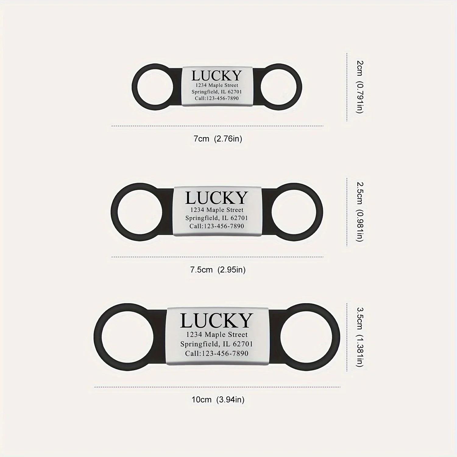 Customized Stainless Steel Engraved Nameplate For Pet Identification Cat And Dog ID Tag Installed On Collar With Name And Phone