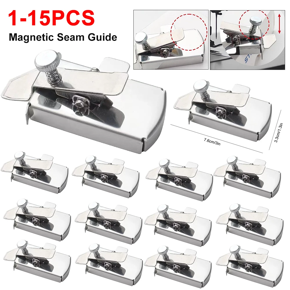 6pcs/2pcs Magnetic Seam Guide For Sewing Machine Magnet Seam Guide Ruler  Straight Seam Gauge Sewing Machine Attachments