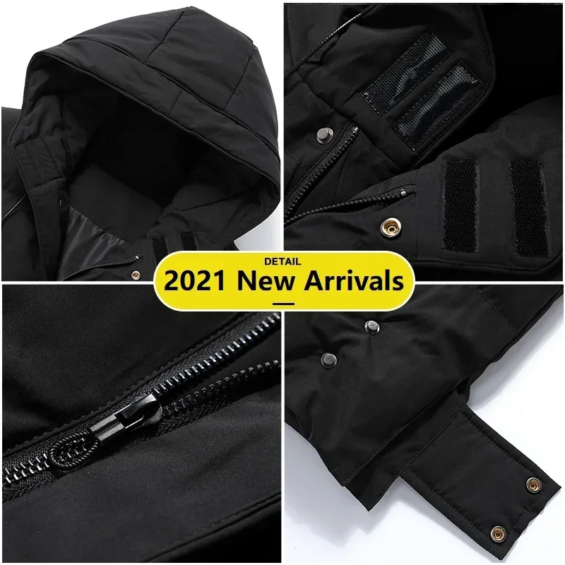 Men's Long Coat Large Size 7XL 8XL Winter Cotton Padded Jacket Oversize Husband Hood Parka Outerwear Thick Warm Windbreaker Male