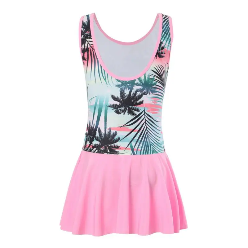 Kids Girl Swimming Suit One Piece Beach Dress Quick Dry Swimwear Girl Swimsuits Children Girl Bathing Suit for Summer Beach Poo 1