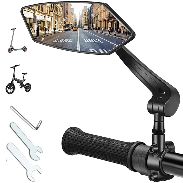 Rétroviseur de vélo réflecteur réglable rotatif guidon miroir clair rétroviseur électrique Scooter cyclisme vélo accessoire 1