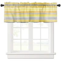 ZEDLIYU Valances for Windows Kitchen Living Room Small Window Valance Yellow Stripe for Kitchen Living Bedroom 1 Panel 1