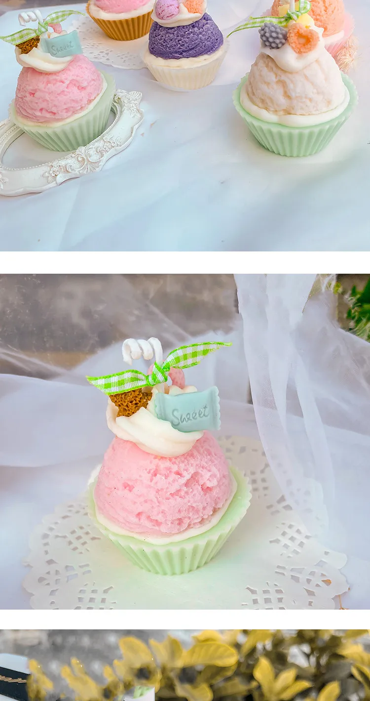 Description Picture 5 of itemCup Cake Silicone Mold 3D Candle Ice Cream Scented Soap Cone Muffin Birthday Gift Bedroom Diffused Stone Summer Wedding Decor