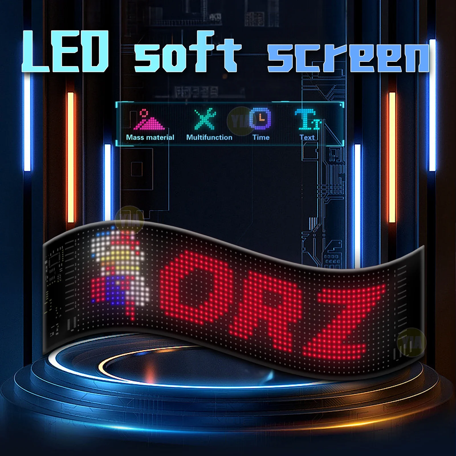 

LED Display Car Scrolling Advertising Sign USB Phone App Remote Control Custom Text Pattern Animation Programmable Panel Light