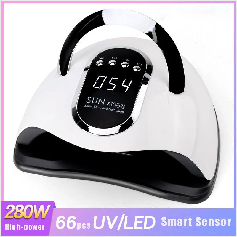 45/66LEDs UV LED Nail Dryer for Drying Nail Gel Polish Portable Design with Large LCD Touch Screen Smart Sensor Nail Lamp sunlu s2 3d filament dryer box 70℃ heating 360° drying evenly led touch screen display humidity printer mate keep filament dry