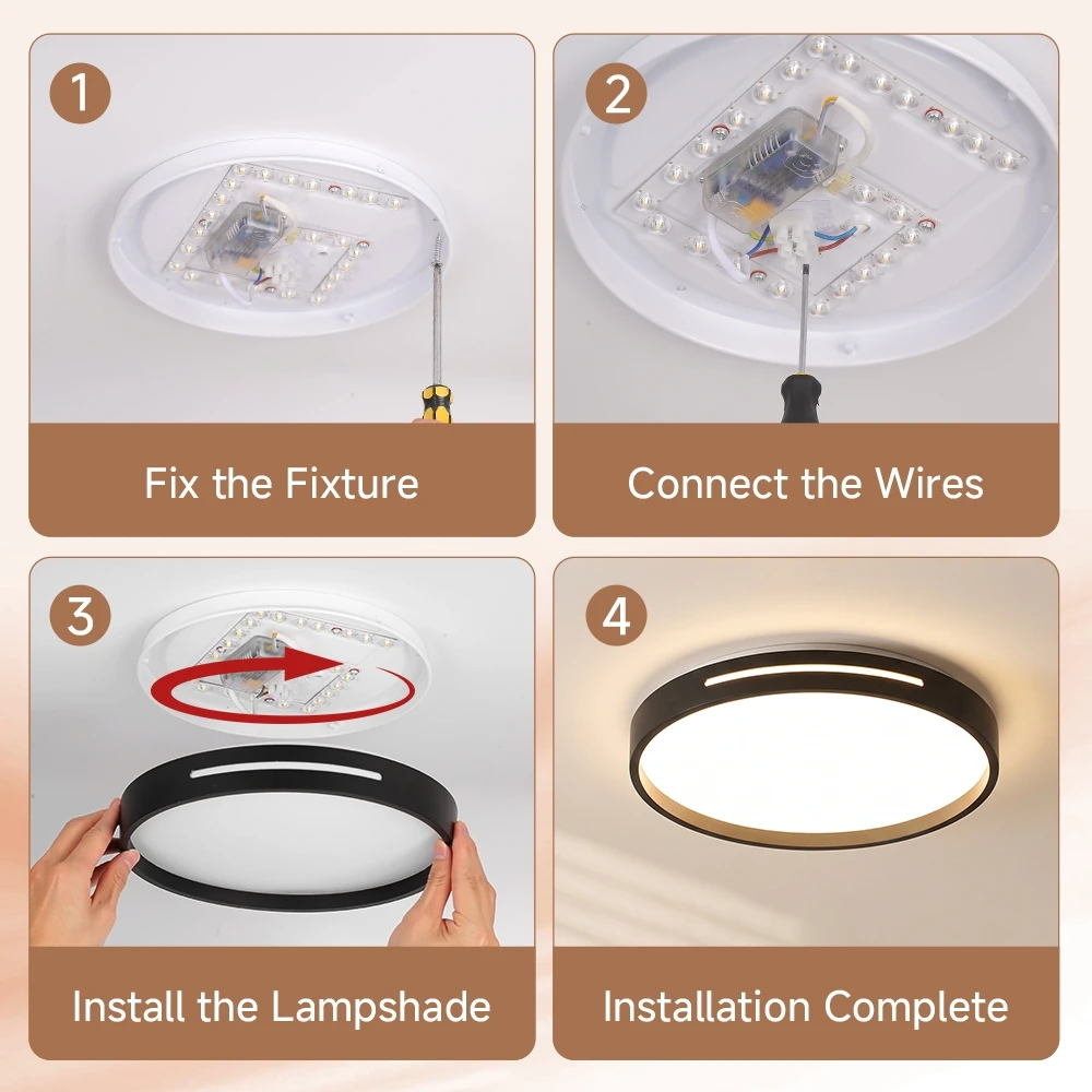 Sleek LED Ceiling Lamp with Remote Control & Adjustable Brightness