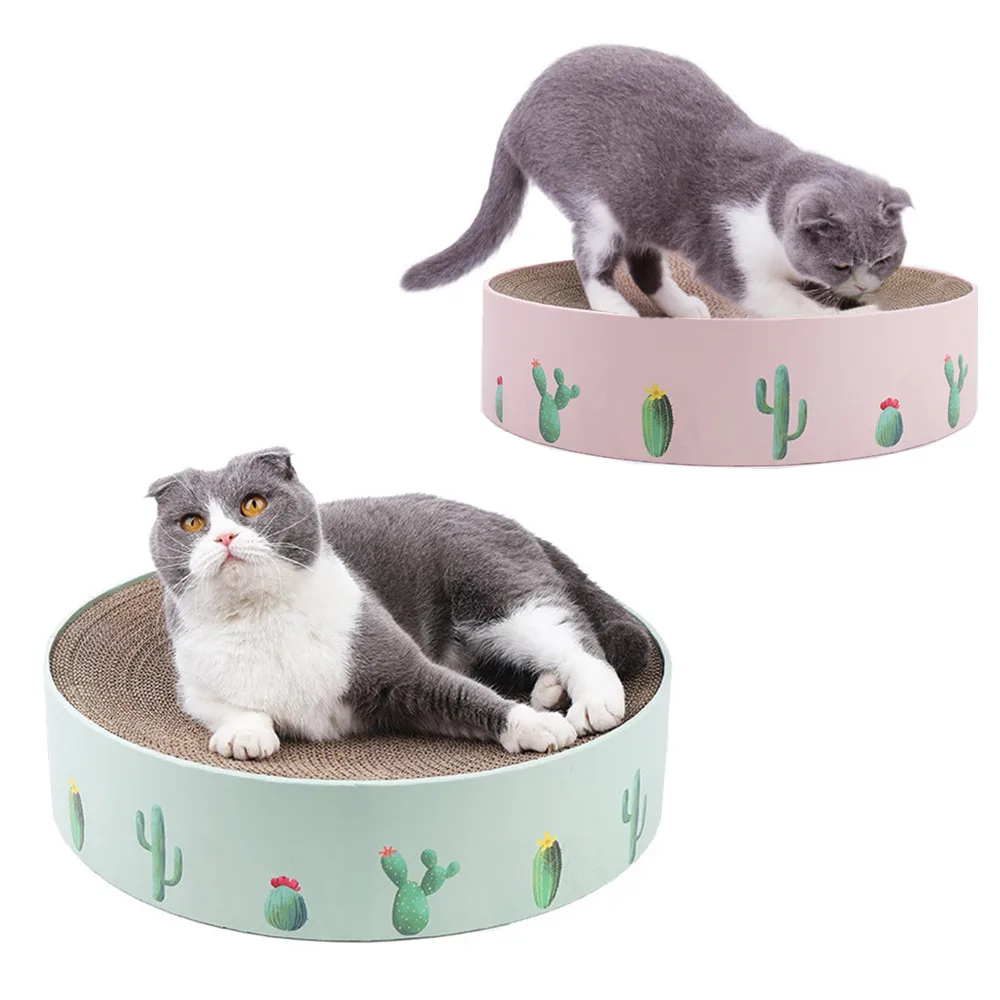 Round Cat Scratcher Cardboard Cats Grinding Nails Toys Scratch Couch