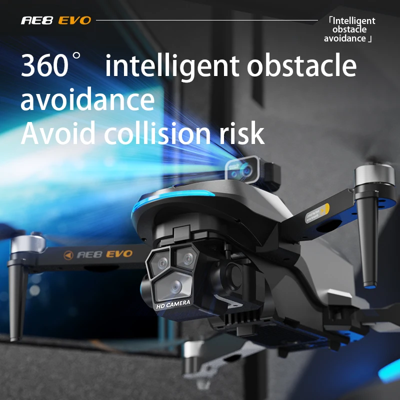 AE8 EVO GPS Drone 4K professionale HD doppia fotocamera con schermo 5G WIFI 360 ° Droni FPV quadricottero Rc senza spazzole per evitare ostacoli - immagine 6