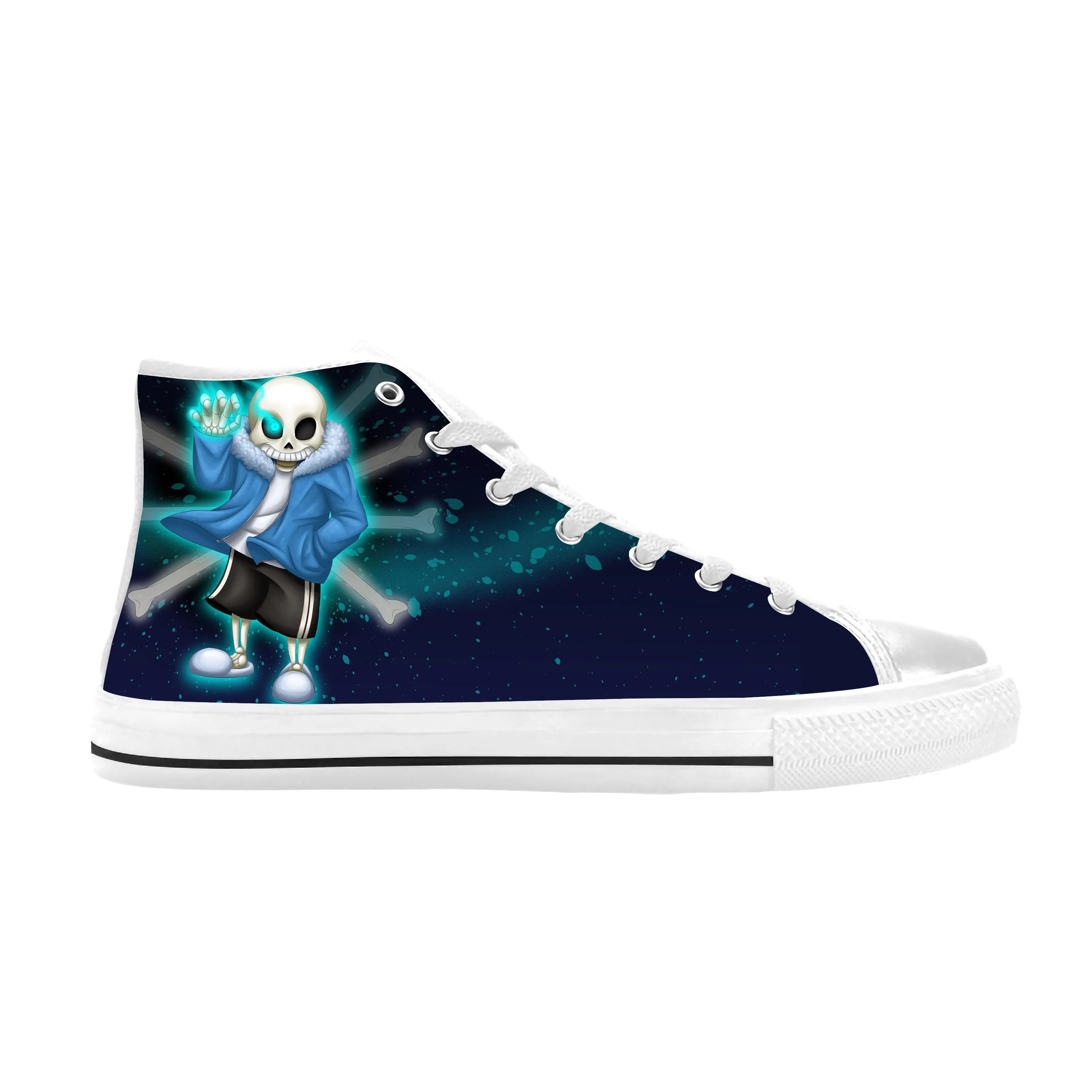 Anime Cartoon Game Undertale Sans Skull Skeleton Casual Cloth Shoes High Top Comfortable Breathable 3D Print Men Women Sneakers
