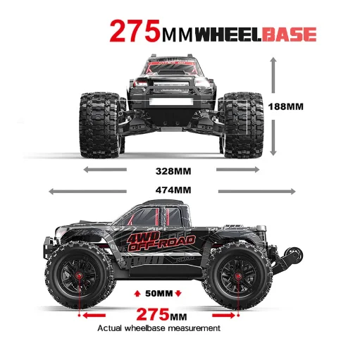 New MJX 10208 Small Monster 1/10 Hypergo 2.4G Brushless High Speed RC Professional Adult Off road Remote Control Vehicle RC Cars 6