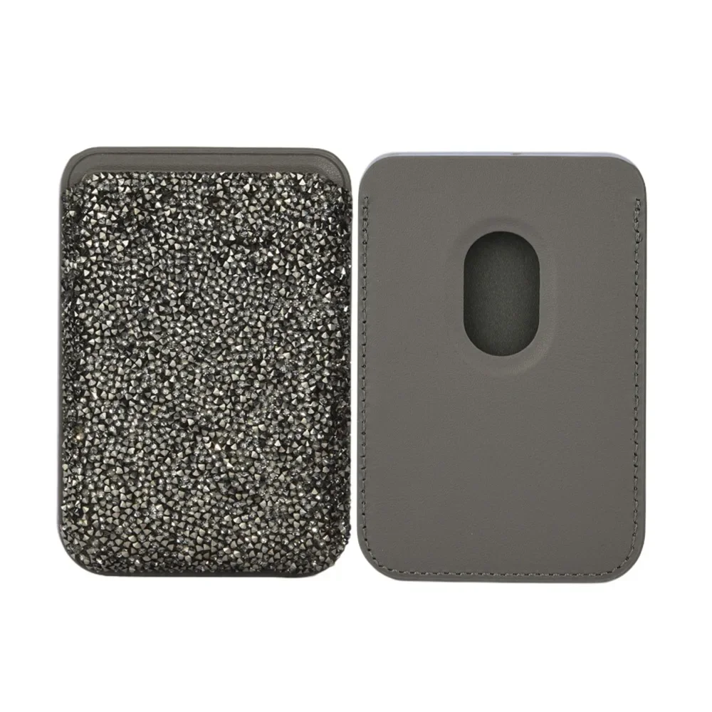 Luxury Diamond Magnetic Leather Wallet Card Holder Case