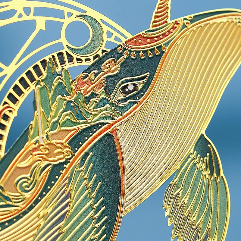 Chinese Style Palace Museum Wanxiang Kunpeng Metal Small Bookmarks, Students Teachers Exquisite Gifts Souvenirs Decorations, 1Pc