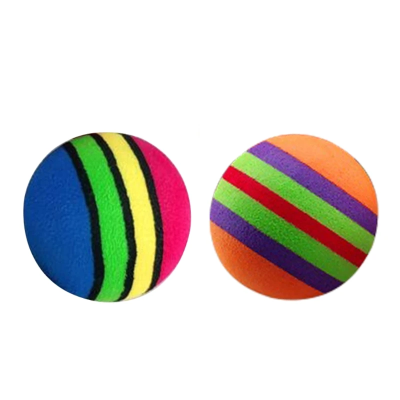 

Cats Kitten Practice Balls Activity for Cat Dog Funny for Play Chewing Training Interactive Balls Colorful Rainbow