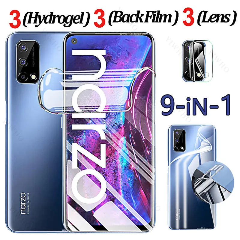 Per Realme Narzo 30 Pro 30A 5G Anteriore Posteriore Trasparente Pellicola Idrogel Proteggi Schermo Custodie Per Realme Narzo 30Pro 30A 30 A Lens