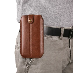 Borsa a cintura con clip per telefono in pelle da uomo - Pochette holster