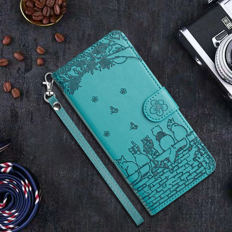 thumbnail image 1 of Wallet Cat Embossed Flip Over Leather Case For iPhone 15 Pro Max 14 Plus 13 Mini 12 Pro 11 SE 2022 2020 X XS XS Max XR 8 7 Plus, 1 of 5