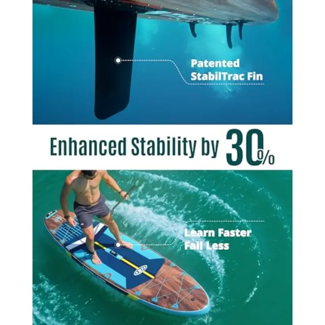 Inflatable Stand Up Paddle Board for outdoor water sports PVC material blue ultra-wide 11'6x35 stable design with non-slip deck