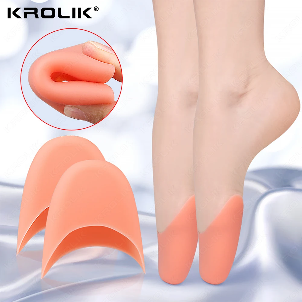 Toe Protector Silicone Gel Pointe Toe Cap Cover Soft Pads for Ballet Shoes 1Pair