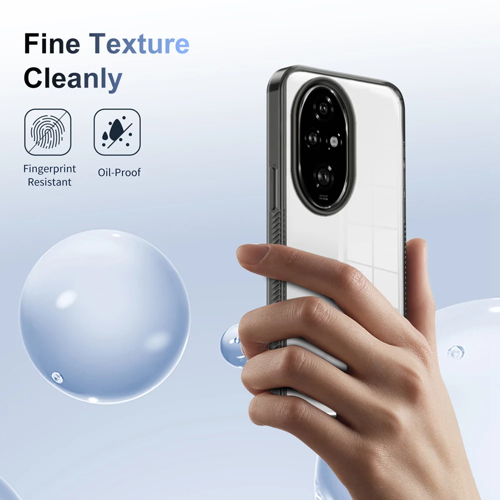 Transparent Shockproof Phone Case - Soft Anti-slip HD Clear TPU+PC Cover