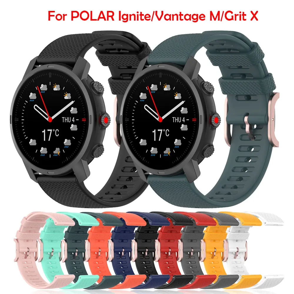 

Силиконовый ремешок для часов Polar Ignite 2/Vantage M M2, мягкий спортивный браслет для Polar Unite/Grit X Pro/Pacer