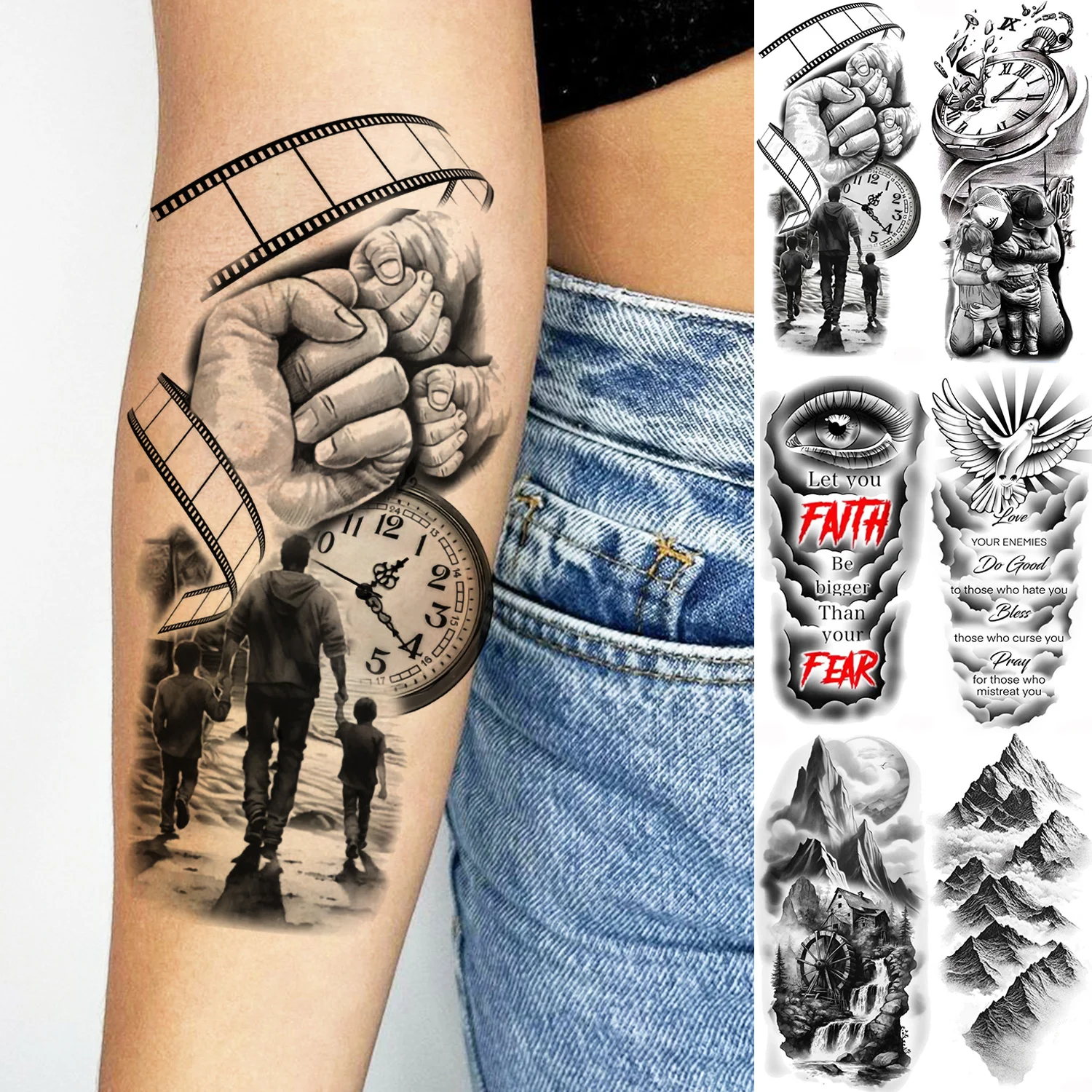 Tatuagem Relógio Família: A Escolha Perfeita para Celebrar Laços Invisíveis  que Não Se Apagam, image size:1500x1500