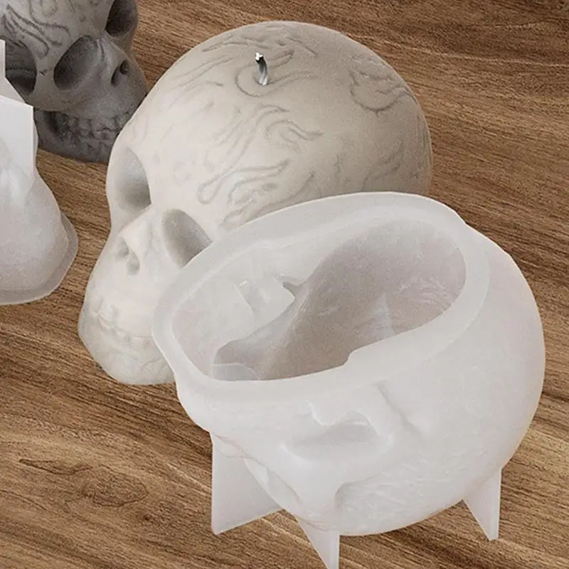 Stampo In Silicone A Forma Di Teschio 3D In Resina Epossidica