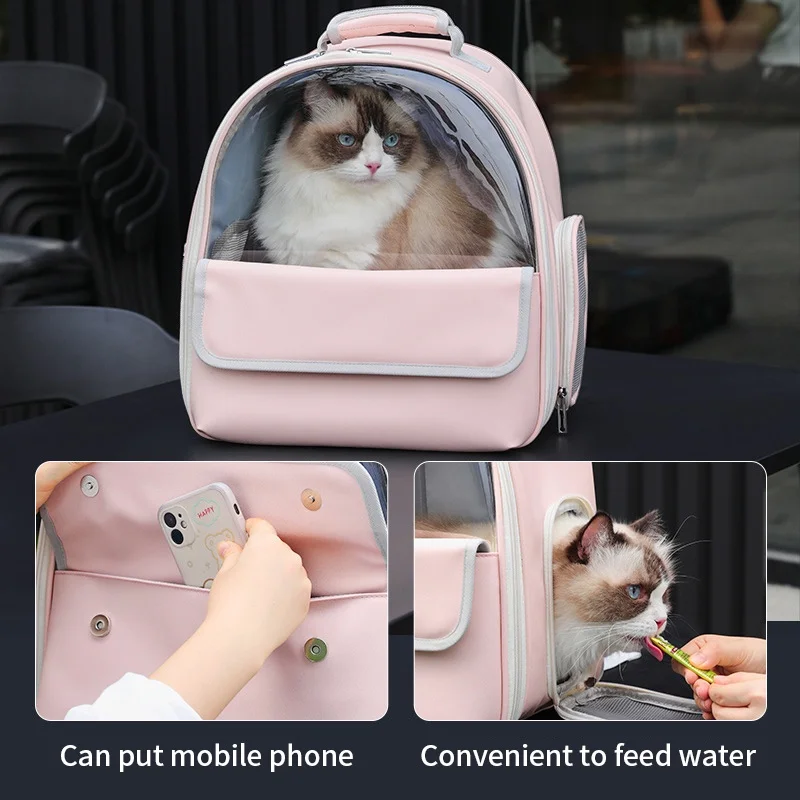 Pet Transparent Space Bag Outing Portable Cat Dogs Handbag Breathable Carrier Travel Puppy Kitten Backpack Pet Carrying Bag