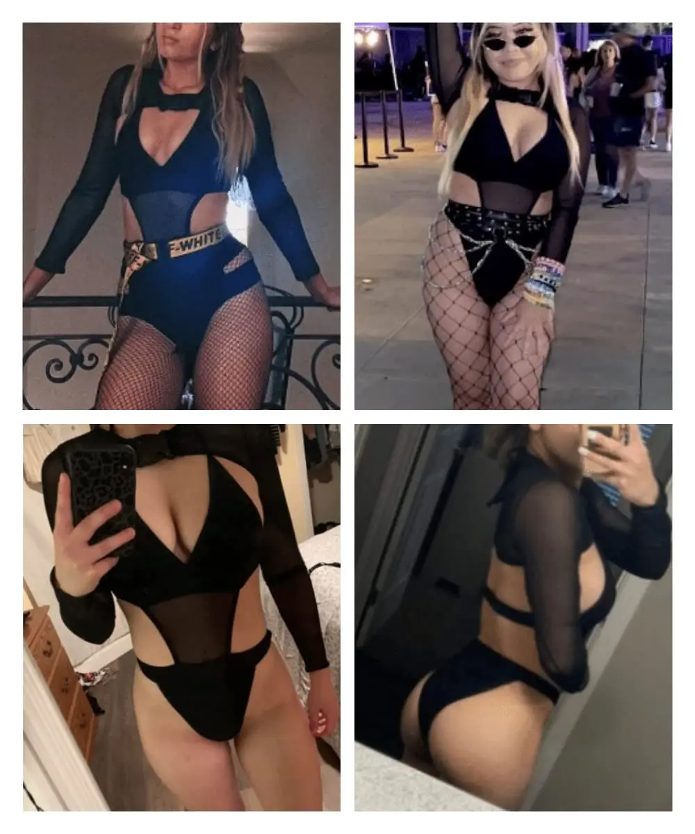 Women 2 Piece Rave Outfits Halter Neck Swimsuits Bodysuit Top Long Sleeve  Mesh Shrug with Buckle for Festival Club Party - AliExpress