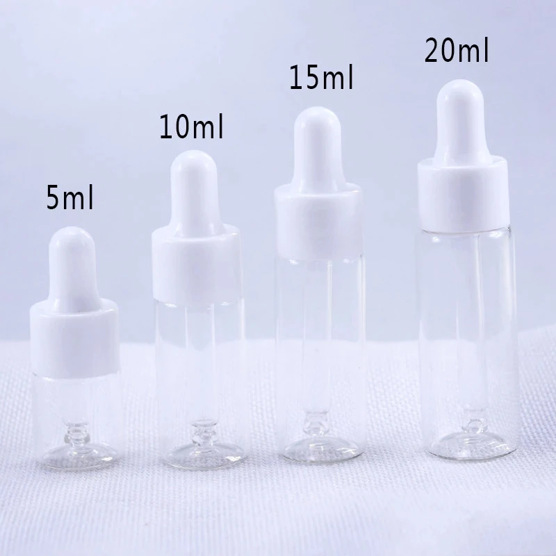 50pcs/lot clear Glass Essential Oil Bottles 5ml 10ml 15ml 20ml Dropper Bottle Jars Vials With Pipette For Cosmetic Perfume 5 30pcs refillable bottles 15ml 20ml 30ml 50ml 60ml80ml 100ml plastic pet clear empty seal bottles container with screw cap