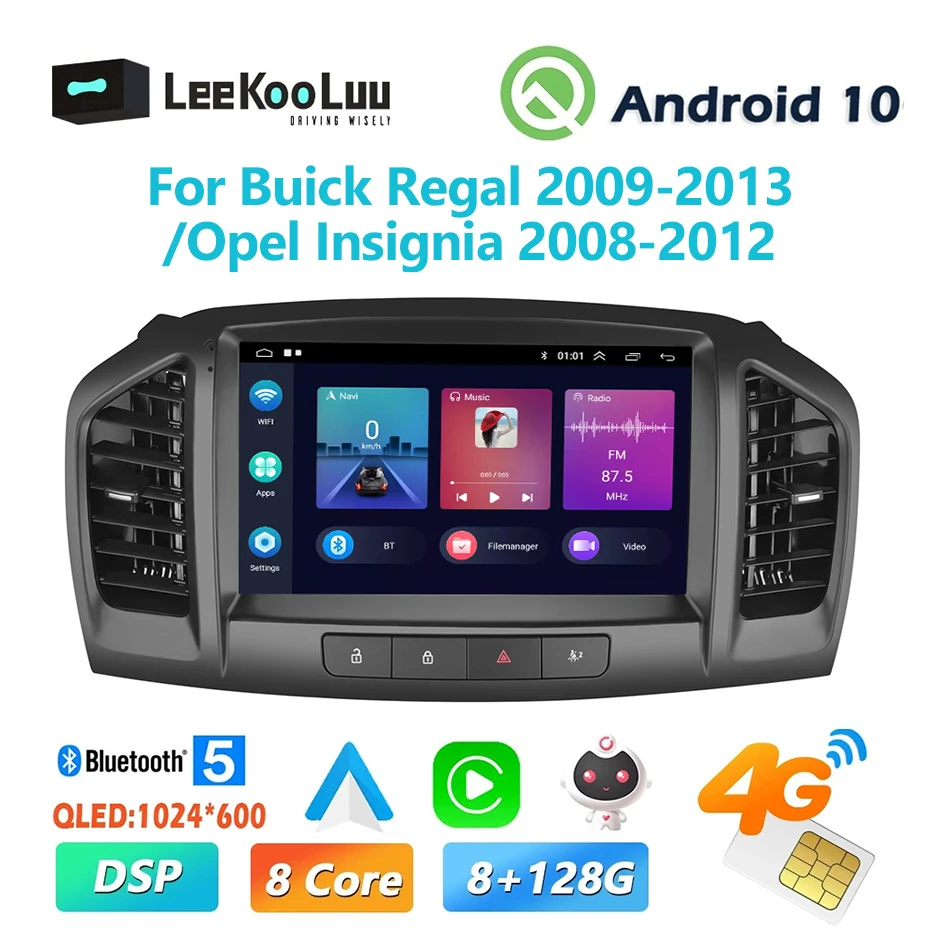 

LeeKooLuu Android Автомагнитола 2Din автомобильное радио GPS мультимедийный плеер для Buick Regal 2009-2013 / Opel Insignia 2008-2012 4G Carplay