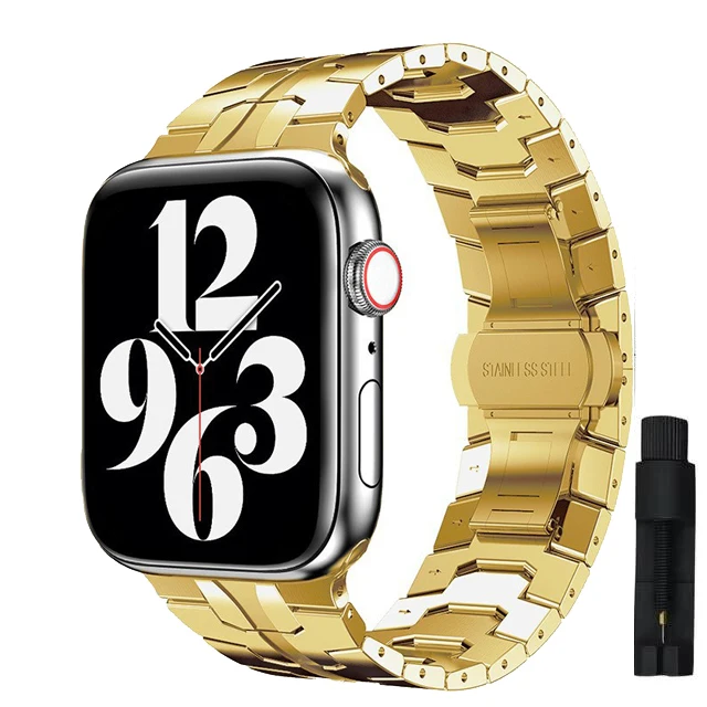 Luxury Titanium Color Stainless Steel Watch Band, Ultra-Premium Metal Strap
