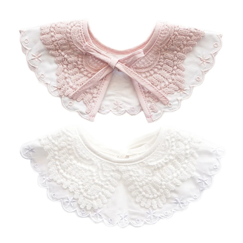 

Baby Girls Embroidery Lace Collar Shawl Scarf Princess Bibs Burp Cloth Neckwear