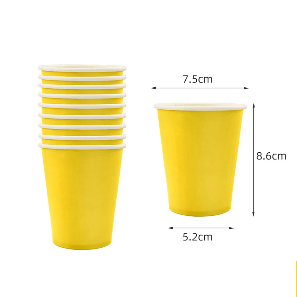 Pack of Disposable Solid Color Paper Cups for Parties, Events, and Everyday Use