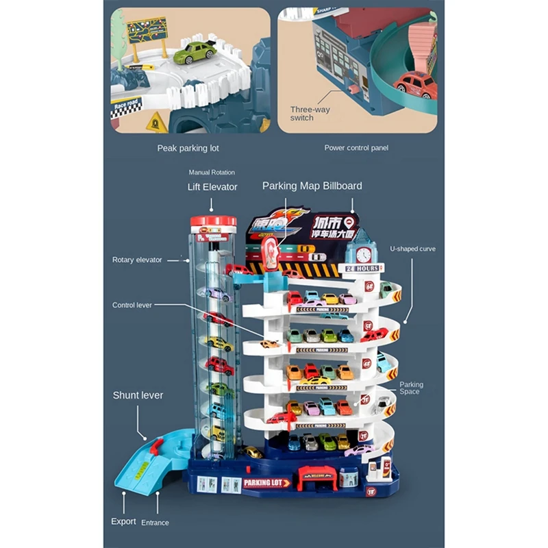 Children's Toy Parking Lot Building Car Building Breakthrough Adventure Track Light Music Boy Educational Gift