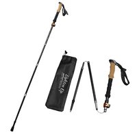 Super Light Carbon Fiber Trekking Poles Foldable 4-Sections Hiking Sticks Climbing Poles Collapsible Walking Sticks 1