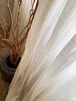 Japanese Home Wabi-Sabi Wind Small Press Crepe Linen Cotton Curtain Gauze Curtain Custom Light Micro Transparent People 1