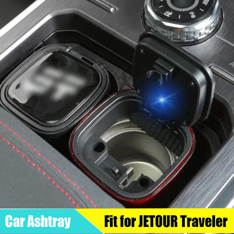 

Автомобильная Пепельница подходит для CHERY JETOUR Traveler T2 2023 2024 светодиодный многофункциональная металлическая пепельница с кристаллами и деталями интерьера