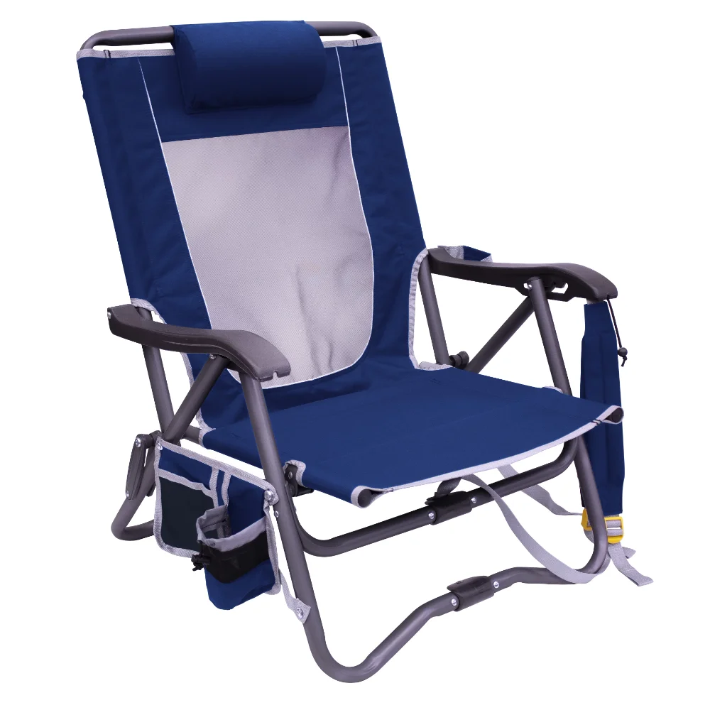 GCI Outdoor Bi-Fold Slim Compact Portable Sports Event Chair, Royal Blue