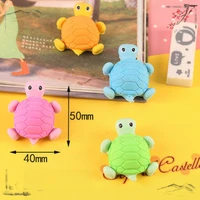 4 Pcs Creative Cartoon Pencil Eraser Turtle Rubber for School Supplies Back To School 2