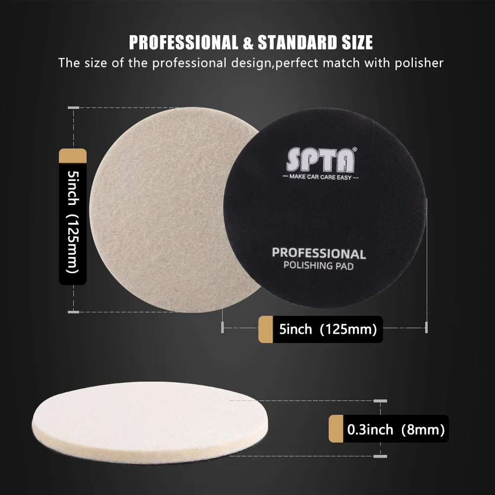 1PC 1/2/3/4/5/6/7 Inch Wool Felt Glass Polishing Pad for RO/DA/GA Polisher Fast Cutting Gloss ing Wool Polishing Pad Wool Polishing Head