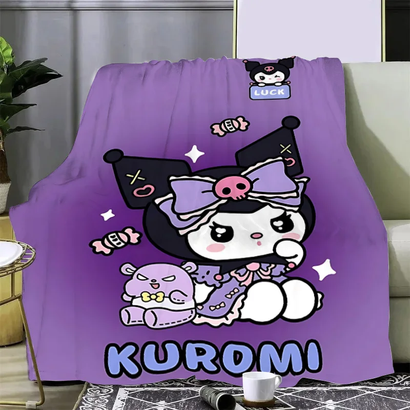 Sanrio Cute Cartoon Printed Blanket Picnic Blankets Warm Blanket Soft Comfortable K-KuromiS Blanket Home Travel Birthday Gift 5