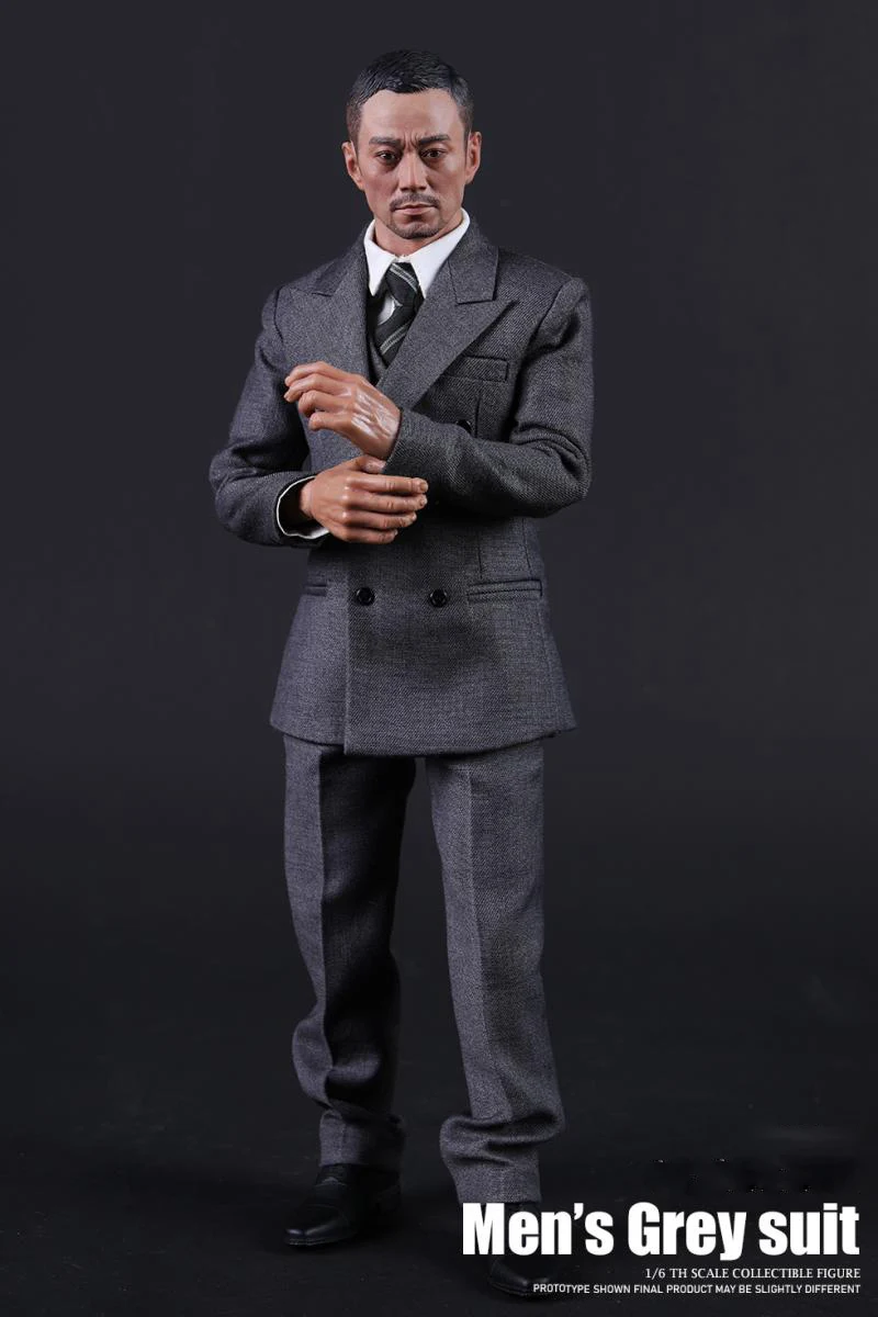 

Экшн-фигурка в масштабе 1/6, Одежда для куклы, аксессуары, серый костюм, наряд для обычного тела, коллекционные мужские фигурки 12 дюймов, модель игрушки B642